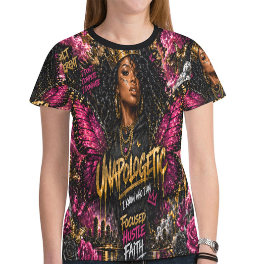 Unapologetic Queen Mentality AOP Tee (Model T45)