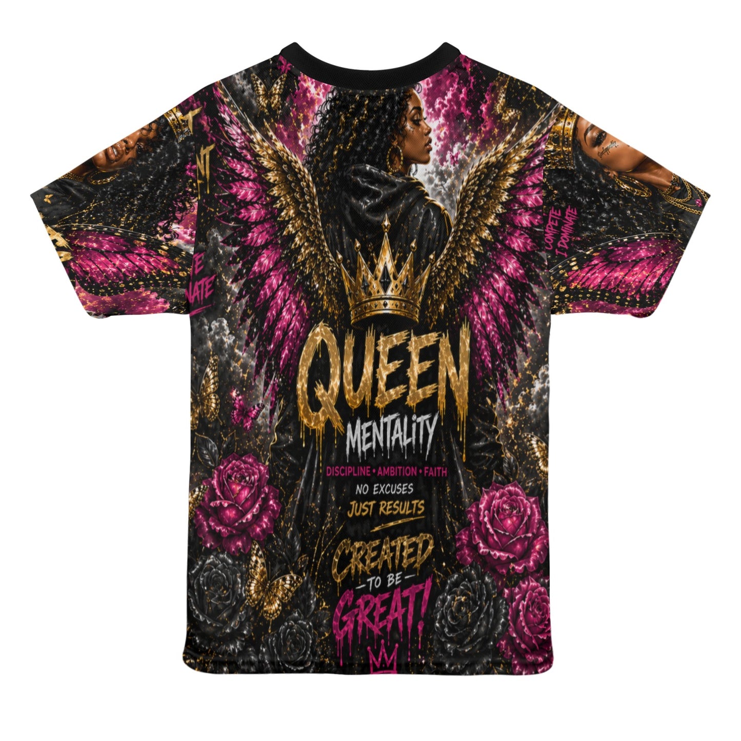 Unapologetic Queen Mentality AOP Tee (Model T45)
