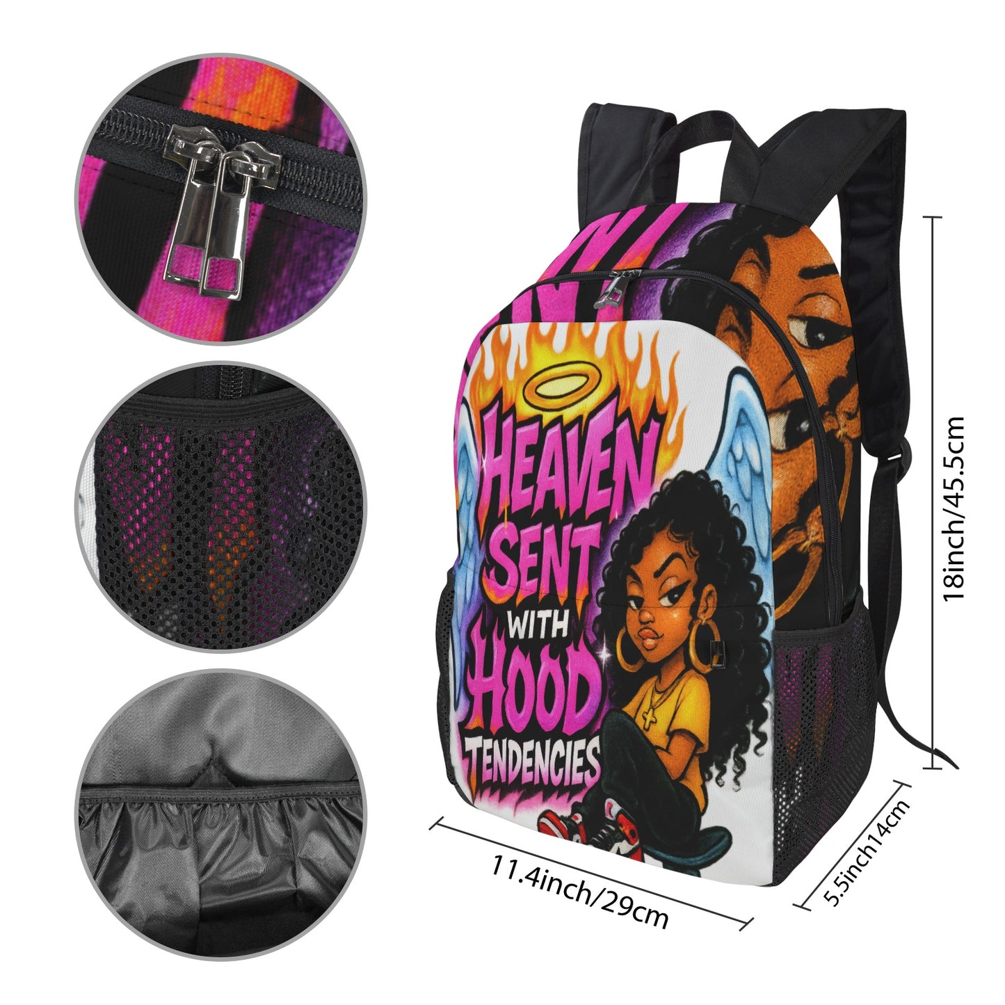 Heaven Sent with Hood Tendencies Backpack Premium Backpack (Model 1754)