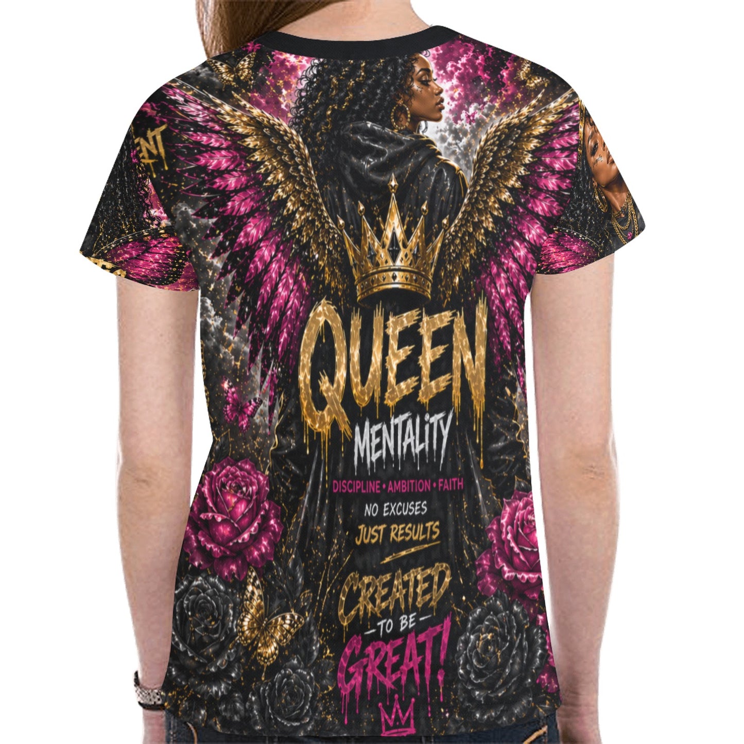 Unapologetic Queen Mentality AOP Tee (Model T45)