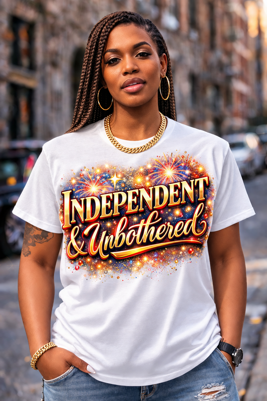 Independent & Unbothered T-Shirt (Bold Statement Graphic Tee for Women)