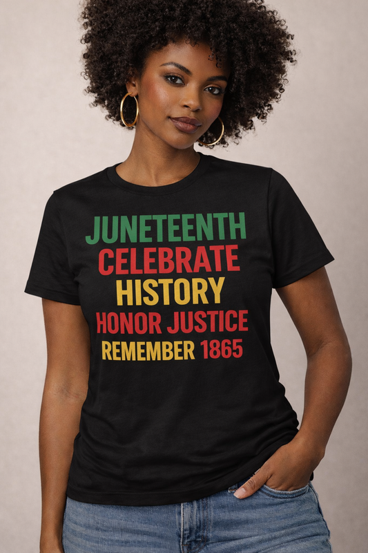 Juneteenth Celebrate History Honor Justice T-Shirt (Unisex Graphic Tee)