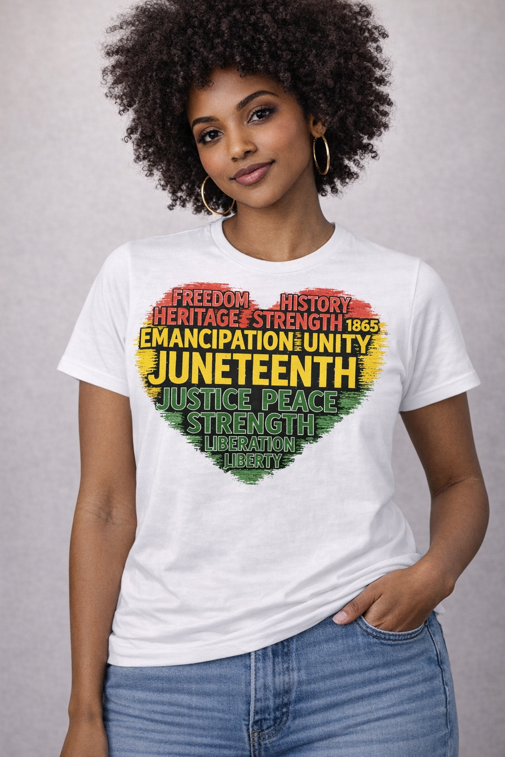 Juneteenth Heart T-Shirt – Freedom, Heritage, Unity & Strength | Cultural Pride Shirt | Black History Tee